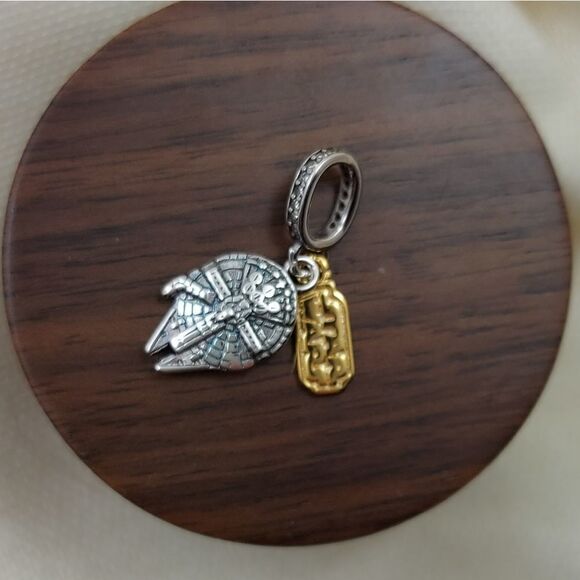 925 Silver Star Wars Millennium Falcon Dangle Charm - Picture 8 of 9